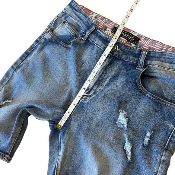 American Breed distressed denim jean shorts size 34 - Picture 11 of 14